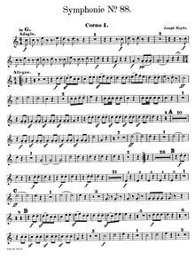 Partition cor 1 (en G et D), Symphony No.88 en G major, Sinfonia No.88