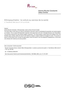 Ethnopsychiatrie : la culture au service de la santé - article ; n°187 ; vol.47, pg 557-563
