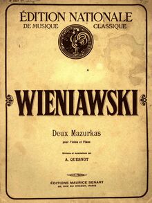Partition de piano et , partie, 2 Mazurkas, Wieniawski, Henri par Henri Wieniawski