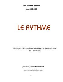 Lire ma monographie - LE RYTHME