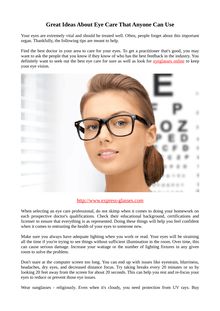 Great Ideas About Eye Care That Anyone Can Use