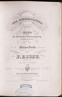 Partition Der Doppelgänger (S.560/12), Collection of Liszt editions, Volume 1
