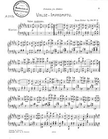 Partition No.2 - Valse-Impromptu, 6 Oktavenetüden, Op.124, Huber, Hans