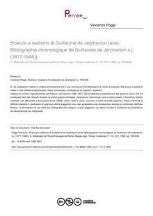 Scienza e realismo di Guillaume de Jerphanion [avec Bibliographie chronologique de Guillaume de Jerphanion s.j. (1877-1948)] - article ; n°2 ; vol.110, pg 795-838