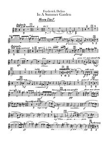 Partition cor 1, 2, 3, 4 (F), en a Summer Garden, Delius, Frederick