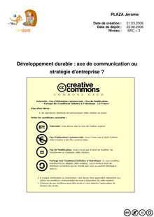 Développement durable : axe de communication ou stratégie d entreprise ? 