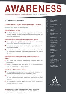 NSW Audit Office - Awareness - Issue 2005 11 - December 2005