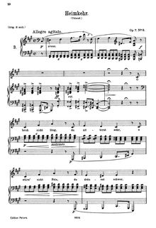 Partition No. 6: Heimkehr, 6 chansons, 6 Gesänge, Brahms, Johannes par Johannes Brahms