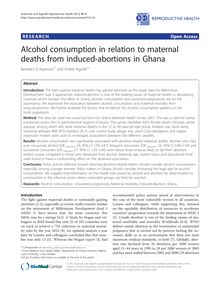 Alcohol consumption in relation to maternal deaths from induced-abortions in Ghana