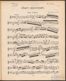Partition de violon, Adagio appassionato pour violon et orchestre, Op.57 par Max Bruch
