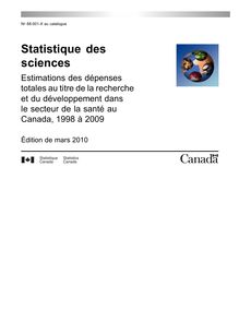 Statistique des sciences - Estimations des dépenses totales ...