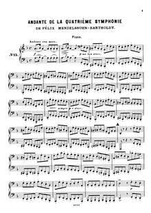 Partition Piano , partie, Symphony No.4 en A major, Sinfonie Nr.4 in A-Dur "Italienische"