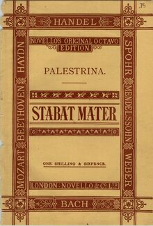 Partition couverture couleur, Stabat Mater, Stabat Mater, Palestrina, Giovanni Pierluigi da