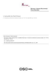 L actualité de Karl Kraus - article ; n°1 ; vol.131, pg 119-126