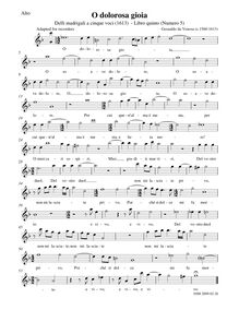 Partition Alto enregistrement , Madrigali A Cinque Voci [Libro Quinto] par Carlo Gesualdo