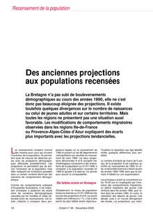 Des anciennes projections aux populations recensées (Octant n° 95)  