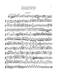 Partition violons I, Symphony No.82 en C major, “L’Ours”, Sinfonia No.82 “The Bear”