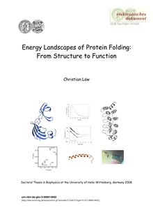 Energy landscapes of protein folding [Elektronische Ressource] : from structure to function / von Christian Löw