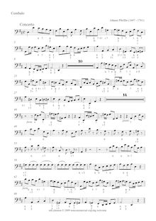 Partition Cembalo, violon Concerto en D major, D, Pfeiffer, Johann