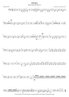 Partition basson 6, Sextet pour vents, Op.71, E♭ major, Beethoven, Ludwig van