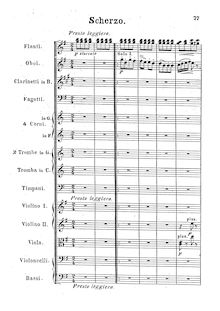 Partition , Scherzo: Presto leggiero, Symphony No.1, Op.12, Draeseke, Felix