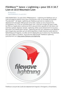 FileWave™ lance « Lightning » pour OS X 10.7 Lion et 10.8 Mountain Lion