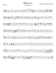 Partition viole de basse 1, basse clef, pavanes et Galliards à 4