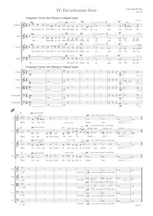 Partition I, Ein schwarzer Stein FullScore, Liedzyklus für Bariton, Klavier, Chor und Streicher