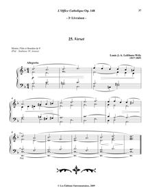 Partition , Verset (D minor), L’Office Catholique, Op.148, Lefébure-Wély, Louis James Alfred par Louis James Alfred Lefébure-Wély