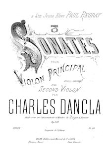 Partition complète, 3 violon sonates, Dancla, Charles