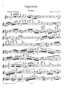 Partition de violon, Capriccio, Gade, Niels