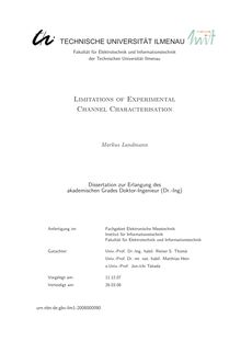 Limitations of experimental channel characterisation [Elektronische Ressource] / Markus Landmann