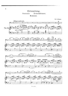 Partition de piano, Souvenir, Complete chansons (Romances), Glinka, Mikhail par Mikhail Glinka