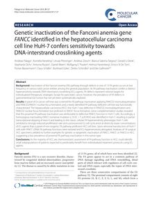Genetic inactivation of the Fanconi anemia gene FANCCidentified in the hepatocellular carcinoma cell line HuH-7 confers sensitivity towards DNA-interstrand crosslinking agents
