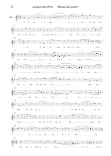 Partition Alto [G2 clef], Missa Da pacem, Josquin Desprez par Josquin Desprez