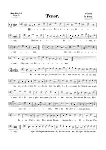 Partition ténor (monochrome), Missa Jäger, Missa Venatorum, Missa octavi toni