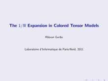 The N Expansion in Colored Tensor Models