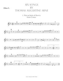 Partition hautbois 1, 6 chansons, Various, Arne, Thomas Augustine