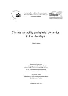 Climate variability and glacial dynamics in the Himalaya [Elektronische Ressource] / Dirk Scherler