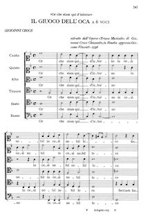 Partition Canzonetta Il Giuoco dell oca, Triaca musicale, Croce, Giovanni