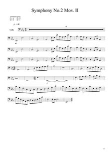 Partition violoncelles, Symphony No.2 en E-flat major, E♭ major par Alex Chase