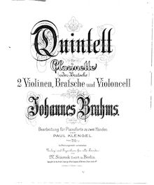 Partition complète, clarinette quintette, Viola Quintet, B minor par Johannes Brahms