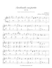 Partition complète, Sarabande con partite, C major, Bach, Johann Sebastian