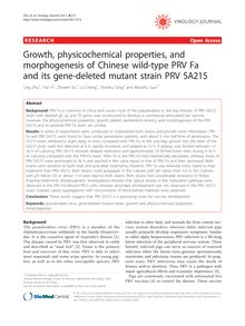 Growth, physicochemical properties, and morphogenesis of Chinese wild-type PRV Fa and its gene-deleted mutant strain PRV SA215
