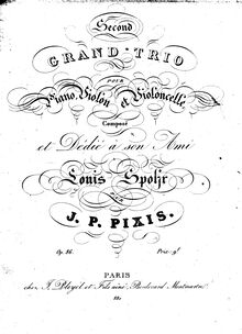 Partition violon, Piano Trio No.2, Second Grand Trio, F major, Pixis, Johann Peter