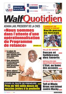 Walf Quotidien n°8881 - du mercredi 03 novembre 2021