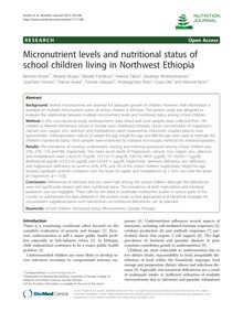 Micronutrient levels and nutritional status of school children living in Northwest Ethiopia