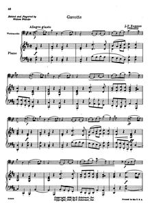 Partition de piano, Gavotte, Rameau, Jean-Philippe