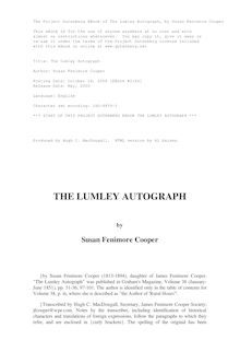 THE LUMLEY AUTOGRAPH