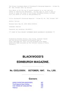 Blackwood s Edinburgh Magazine - Volume 62, No. 384, October 1847